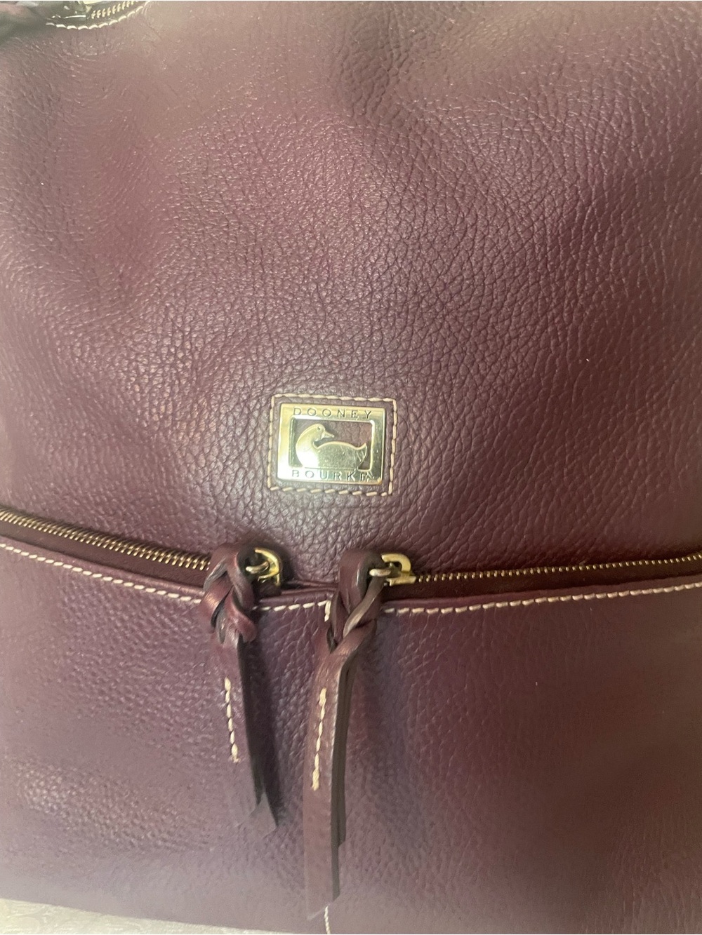 Dooney & Bourke Gracie Plum Pebbled Leather Hobo Shoulder Bag - Picture 2 of 11